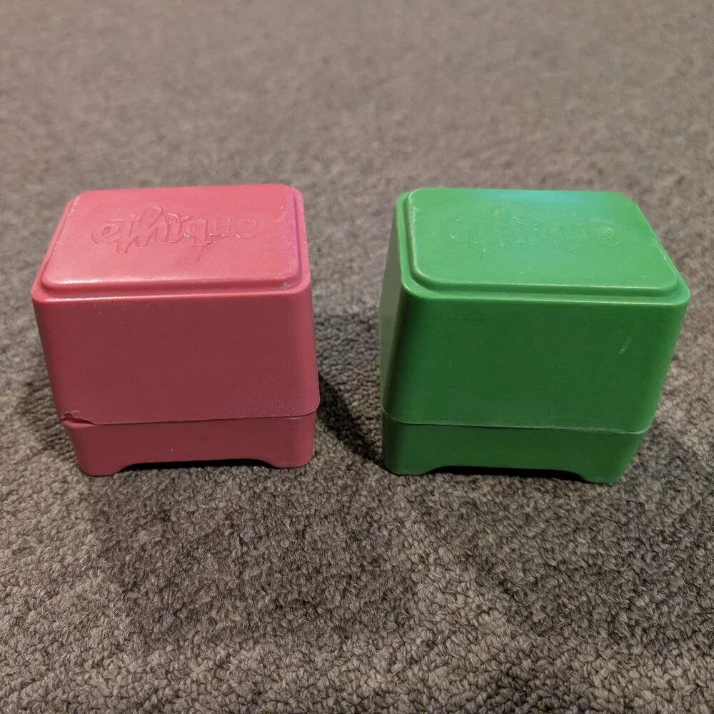 Ethique Pink Green In-Shower Containers Shampoo Conditioner Bars‎ - Plastic-Free